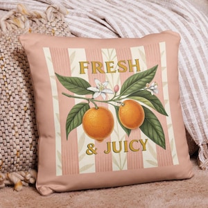 Orange Tree Cushion Cover Vintage Citrus Fruit Pillow Case Botanical Scatter Cushion Mediterranean Summer Home Decoration Housewarming Gifts