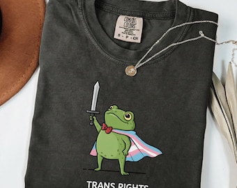 Trans Rights Comfort Colours Shirt Funny Frog T-shirt Protect The Dolls Trans Flag Tee LGBT Trans Ally Gift