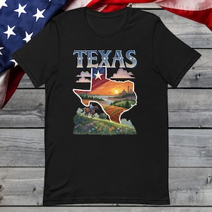 Camiseta de Texas, camiseta con mapa de Texas, camiseta de vaquero, camiseta de orgullo sureño, regalo para los amantes de Texas, vacaciones en Texas, viaje a Texas.