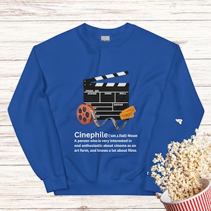 Cinema Enthusiast Sweatshirt Cinephile Sweater Film Buff Shirt Gift Idea For Movie Lover Silver Screen Gifts For Flicks Fanatic Film Nerd