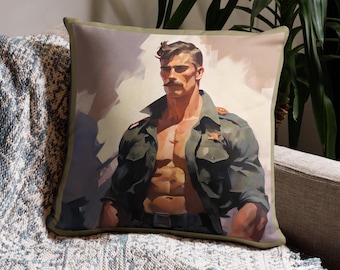 Tom of Finland Cotton Cushion Cover - Blue Squad Gay Art Pillow 19