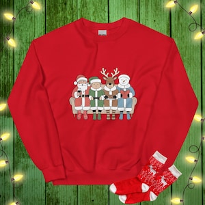 Funny Christmas Sweatshirt Cute Santa Sweater Snowman Shirt Reindeer Jumper Christmas Elf Top Family Christmas Shirt