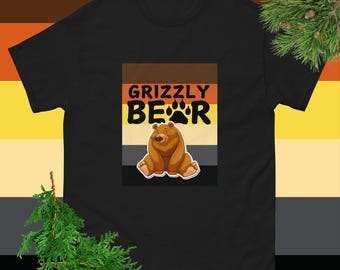 Gay Bear Tshirt Grizzly Bear Shirt Bear Pride T-shirt Gift For Bear Gay Hairy Men Tee LGBT Clothing For XL Men Daddy Bear