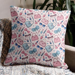 Funda de cojín para dormitorio de niñas, regalos para dormitorio de niñas, funda de almohada para adolescentes, decoración para dormitorio de preadolescentes, cojín rosa y azul, accesorios para niños
