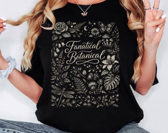 Fanatical Botanical T-shirt Vintage Botany Shirt Comfort Colours Plant Lover Graphic Tshirt Cottagecore Tee Woodland Art Top