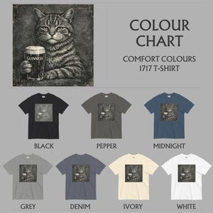 Vintage Pub Cat Shirt Comfort Colours Retro Cats Grunge Illustration Tee
