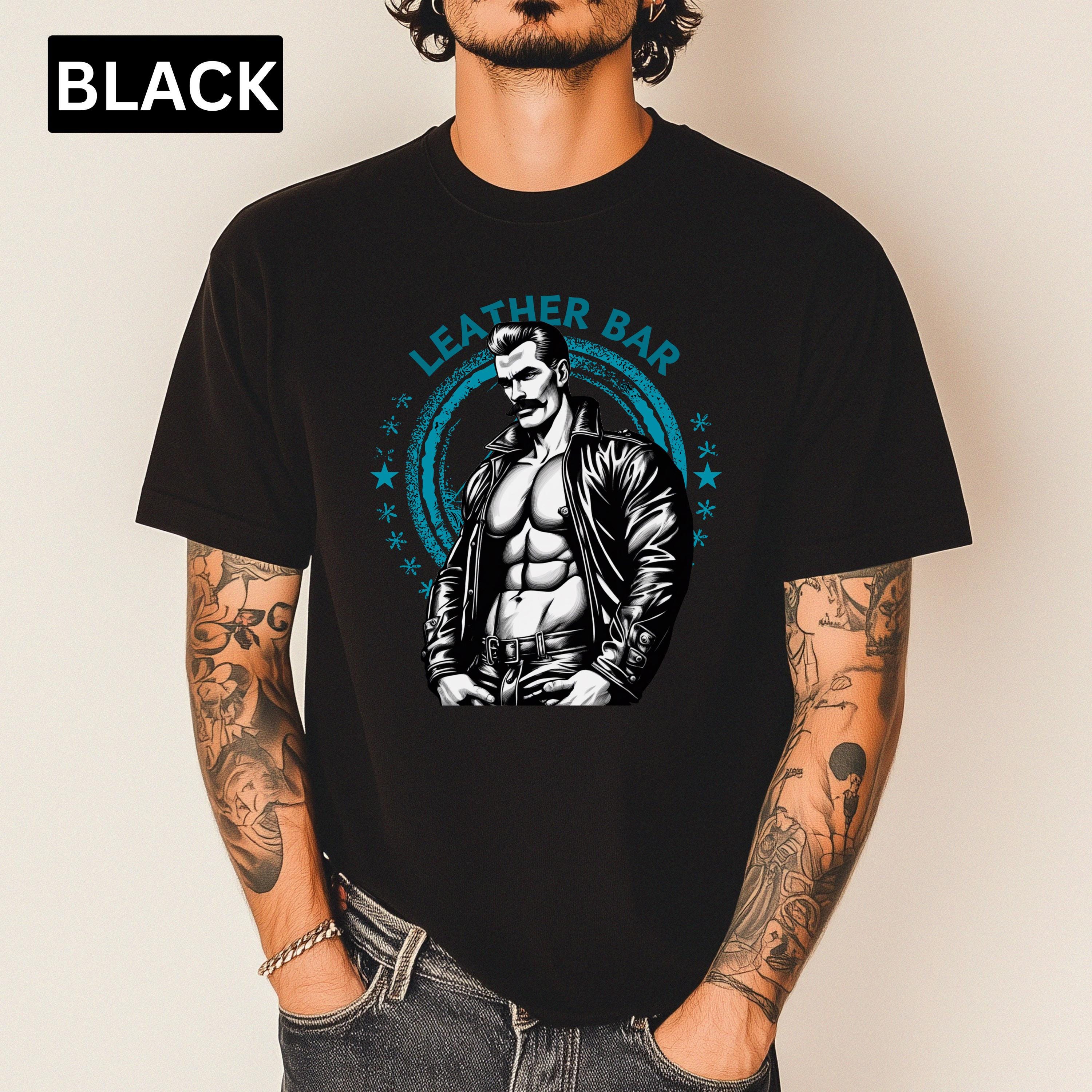 Tom of Finland Style Shirt Leather Bar Tshirt Gay Leather Daddy T 