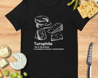 Koszulka dla miłośnika sera, koszulka Turophile, prezent dla konesera sera, koszulka Cheesemonger, zabawna koszulka Foodie, prezent dla szefa kuchni