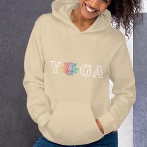 Yoga Hoodie Lotus Flower Sweatshirt Yoga Gifts For Her Namaste Hooded Sweater Yoga Shirt Exercise Apparel Meditation Top