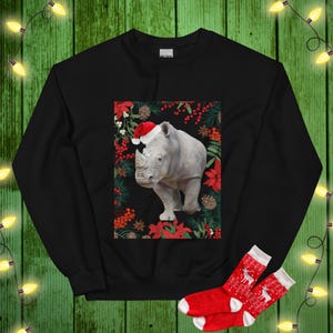 Rhino Ugly Christmas Sweater Rhino Lover Xmas Sweatshirt Rhino Christmas Gift Merry Rhinomas Rhinoceros Jumper Holiday Gift Etsy Singapore