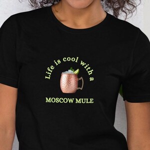 Moscow Mule Shirt Funny Cocktail Graphic Tee Casual Summer Drink Tshirt Unique Gift for Cocktail Enthusiasts Vodka Drinker