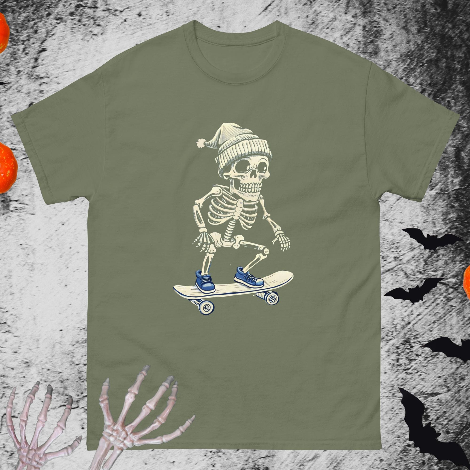 スケルトン スケートボード Tシャツ 面白いスケーター グラフィック T 