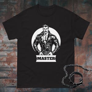 Gay Leather Master T-shirt Tom of Finland Style Shirt Leather Daddy Tshirt Gift For Gay Men Pride Shirt LGBT Gift For Leather Man