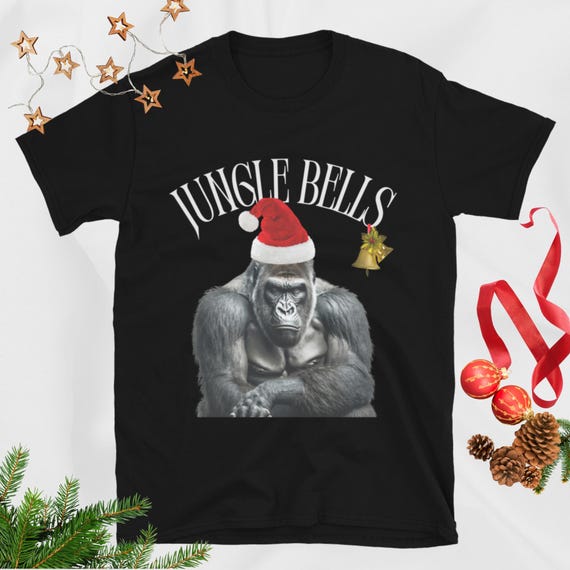 KOTORI GORILLA L/S Xmas ver. XL 新品 Funny Gorilla Christmas Shirt Jungle Bells Tee Gorilla Santa Hat