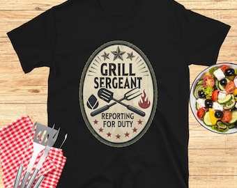 Grill Sergeant BBQ-cadeau grillen tshirt voor papa Vaderdag cadeaus grillen BBQ-liefhebber T-shirt Grill papa Tee grappige militaire cadeau-ideeën