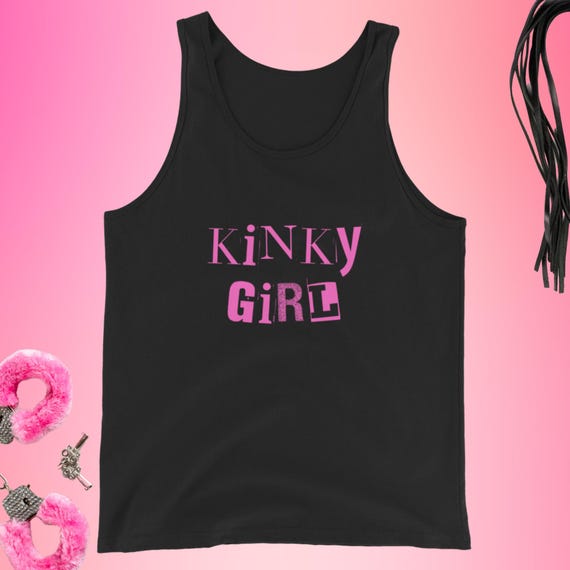 smilemakers sex toys Kinky Girl Shirt Edgy Kink Tank Top Funny Adult BDSM Vest Naughty Tee Sexy  Top for Women Playful Womens Clothing Funny Lesbian Vest