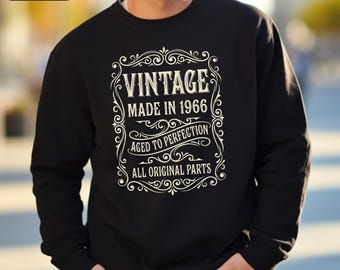 Vintage 1966 Geburtstag Sweatshirt 60.Geburtstag Geschenke für Männer Classic Pullover für Ihn Made in 1966 Pullover