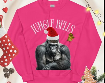 Funny Gorilla Christmas Sweatshirt Jungle Bells Sweater Gorilla