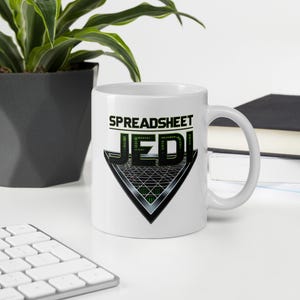 Spreadsheet Jedi Mug Funny Office Humour Coffee Mug Co-Worker Gifts For Work Colleague Funny Work Gifts IT Worker Gift