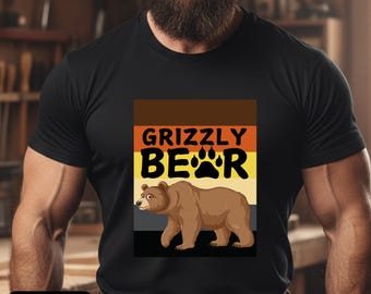 Gay Bear Tshirt Grizzly Bear Shirt Bear Pride T-shirt Gift For Bears Gay Hairy Men Tee LGBT Clothing For XL Men Daddy Bear