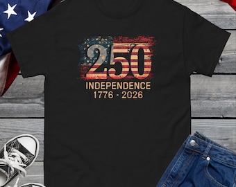Camiseta del 250.º aniversario de Estados Unidos, camiseta de celebración del 250.º aniversario de la Independencia, camiseta de Estados Unidos de 1776, ropa conmemorativa patriótica del 4 de julio