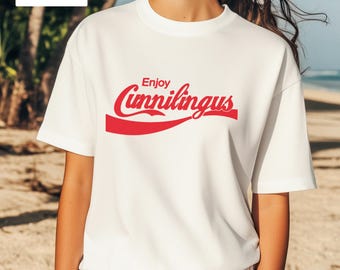 Disfruta del cunnilingus Camiseta lésbica Camiseta divertida LGBTQ Camiseta retro Orgullo Camiseta gráfica Humor queer