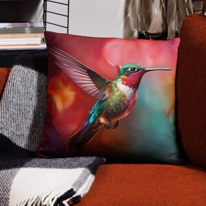 Hummingbird Cushion Cover Humming Bird Pillow Case Red Home Decor 18 Inch Decorative Scatter Cushion Cover Gift For Bird Lover