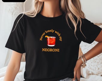 Negroni Shirt Funny Cocktail Graphic Tee Casual Summer Drink Tshirt Unique Gift for Cocktail Enthusiasts