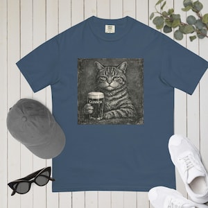 Cat Vintage Pub Shirt Comfort Colours Retro Cats Grunge Illustration Tee