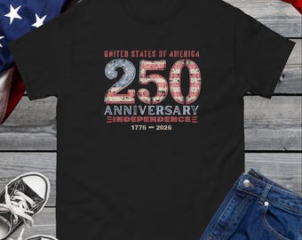 Camiseta del 250.º aniversario de Estados Unidos, camiseta de celebración del 250.º aniversario de la Independencia, camiseta de Estados Unidos de 1776, ropa conmemorativa patriótica del 4 de julio