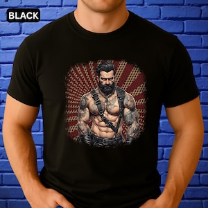 Leather Daddy Shirt Tom Of Finland Art Style T-shirt For Gay Men Leather Pride Tshirt LGBTQ Gifts