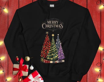 Christmas Tree Sweatshirts Holiday Sweater Festive Shirt Cute Xmas Outfits Winter Fashion Gift