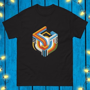 Lebendiges abstraktes T-Shirt Geometrisches T-Shirt Heilige Geometrie Tshirt Minimalistisches Top Grafik-T-Stück Cooles Hemd Geburtstagsgeschenk für Mann für Frau.