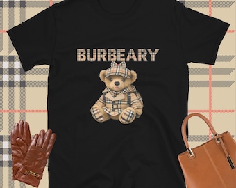 Vintage 2000s Y2K Burberry Brit Black T-shirt With Tartan Plaid