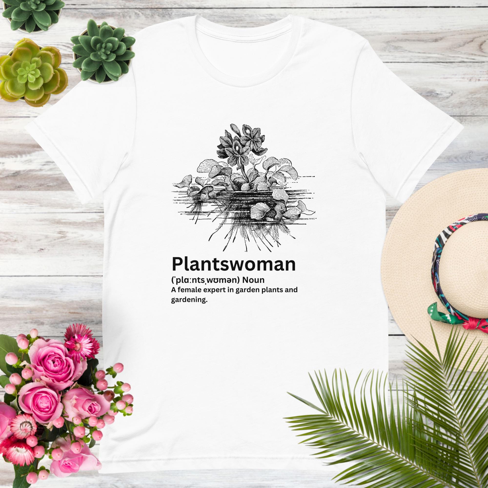 Womens Plant Enthusiast Shirt Plantswoman Tshirt Gift For Woman Gardener Botanical Clothing Love Gardening T-shirt Botany Top Horticulture