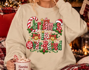 Anti Christmas Sweatshirt, Christmas Is Overrated Sweater, Funny Xmas Jumper, Festive Sarcasm Shirt, Holiday Humour Top, Grinch Gift