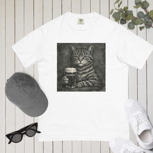 Cat Vintage Pub Shirt Comfort Colours Retro Cats Grunge Illustration Tee