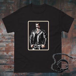 Tom of Finland Style Shirt Gay Leather Man T-shirt Leather Daddy Tshirt Gift For Gay Men Pride Shirt LGBT  Leather Pride Tee