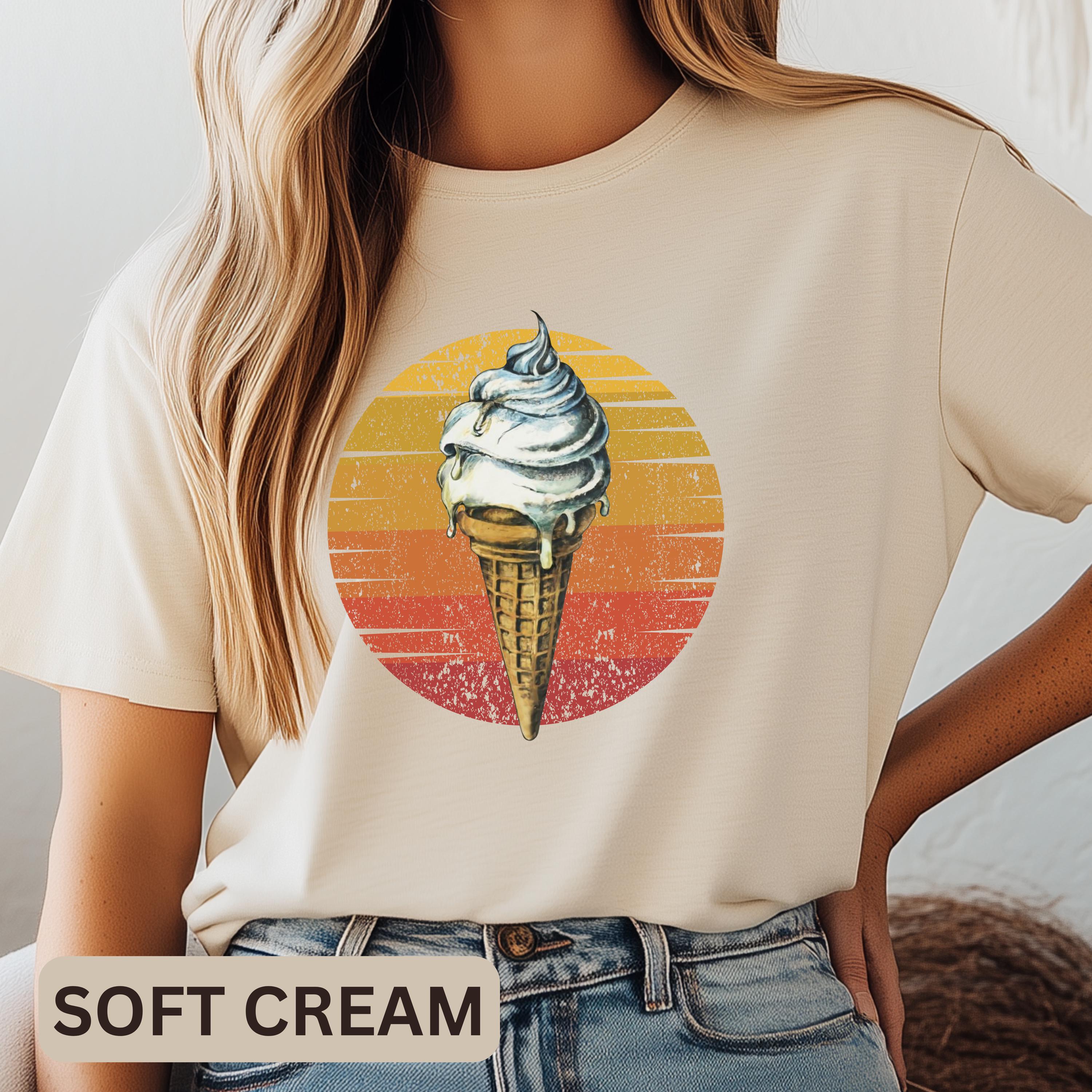 Retro Sunset Vanilla Ice Cream T-shirt: Vintage Summer Tee - Etsy