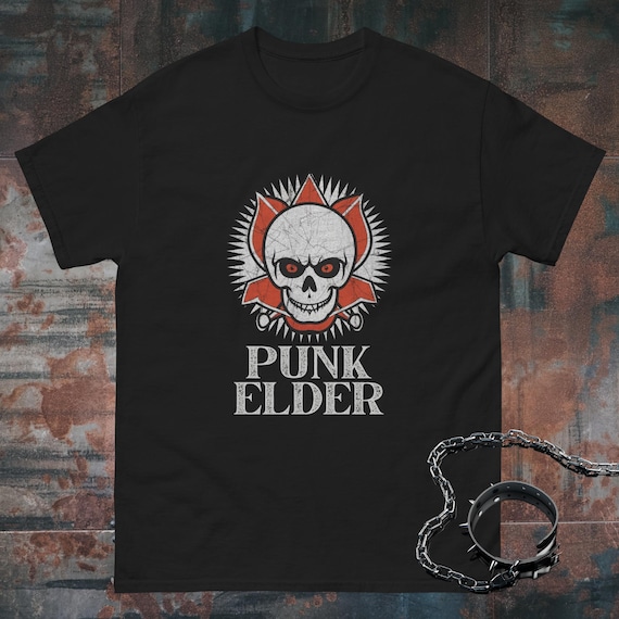 Maglietta punk con teschio, maglietta punk per anziani, regalo