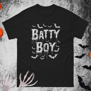 Funny Gay Tshirt Batty Boy Shirt LGBTQ Pride Bat Tee For Boys Spooky T-shirt For Gay Men Goth Horror Gift Bat Costume