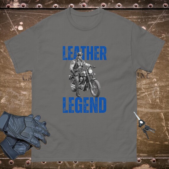Tom of Finland Style Leather Biker Shirt Mens Motorbike Tshirt for