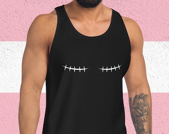 Transman tanktop borst operatie littekens trots vest cadeau voor trans man transgender shirt transrechten trans jongen gender LGBT