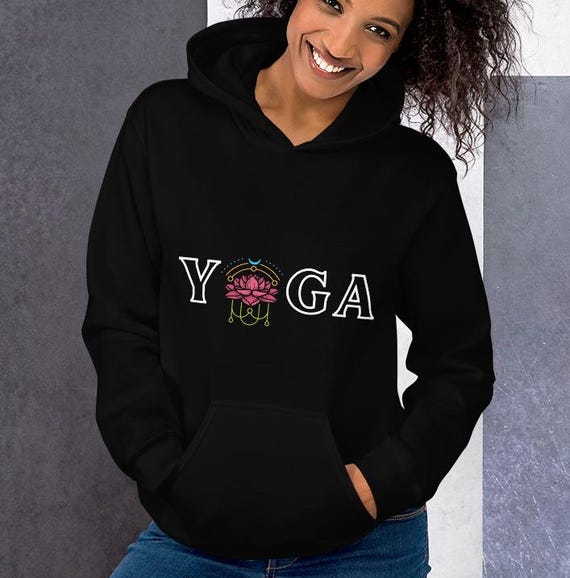 Yoga Hoodie Lotus Flower Sweatshirt Yoga Gifts for Her Namaste