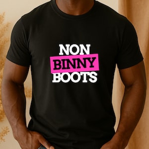Funny Non Binary Shirt Non Binny Boots Tshirt Trending LGBTQ T-shirt Gender Non Conforming Tee Unique Queer Top Gender Fluid Gifts