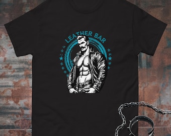 Tom of Finland Style Shirt Leather Bar Tshirt Gay Leather Daddy T-shirt Gift For Gay Men Pride LGBT Tee