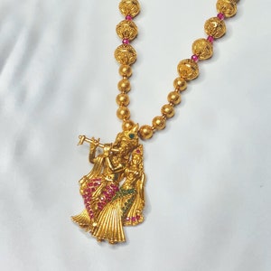 Temple Necklace Medium long size | Temple Jewely | Indian Jewelry | South Jewelry / radha krishna necklace / gift for her
