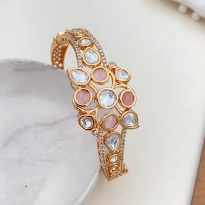 Openable Gold Polki Kada /Polki Bracelet /Openable Bracelet /Indian Bracelet / Kundan Bracelet| Indian Jewelry/ Pakistani jewelry | Bangle