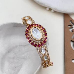 Openable Gold Polki Kada /Polki Bracelet /Openable Bracelet /Indian Bracelet / Kundan Bracelet| Indian Jewelry/ Pakistani jewelry | Bangle