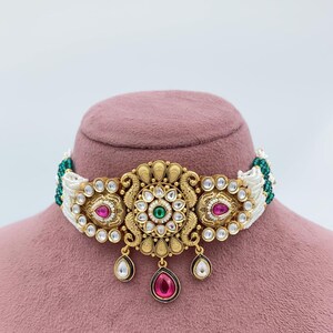 Gold Choker Necklace/ South Indian Jewelry/Choker/ Temple Necklace /Antique Gold choker Necklace/Indian Wedding Jewelry